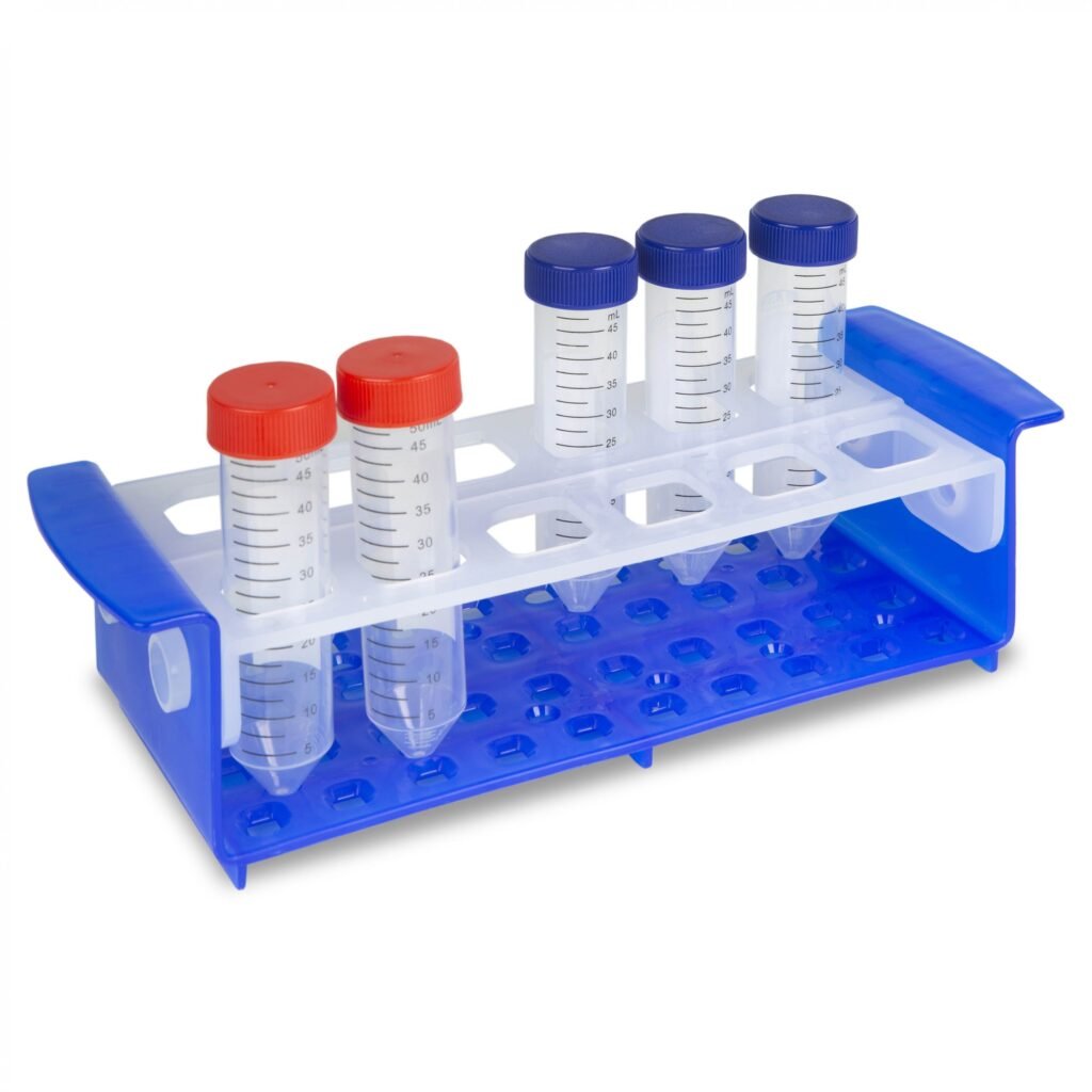 multi-function tube rack, adjustable tube rack, lab tube rack, test tube holder, laboratory tube organizer, plastic tube rack, multi-size tube rack