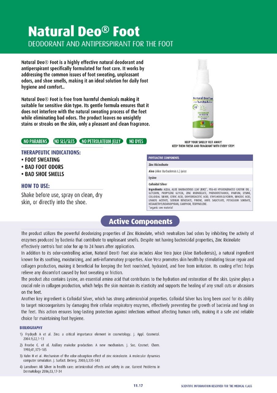 NATURAL DEO FOOT – Herbal Spray for Foot Odor and Excess Sweat